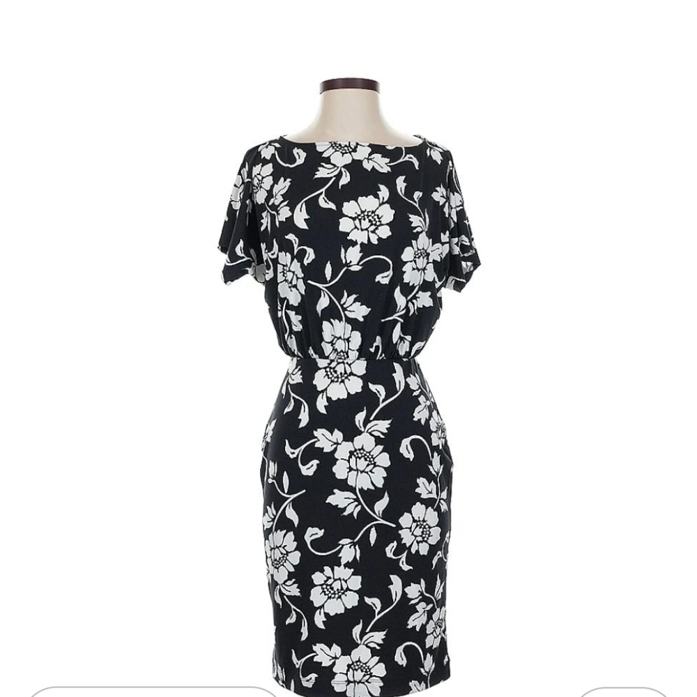 Ann Taylor Black and White Floral Dress